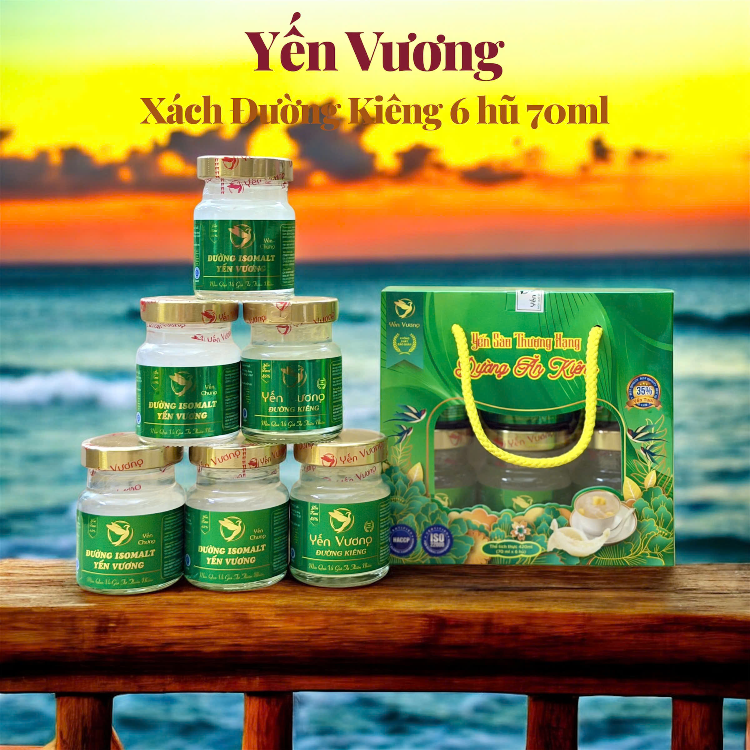 Lốc 6 hũ yến Vương 70ml Đường Isomal